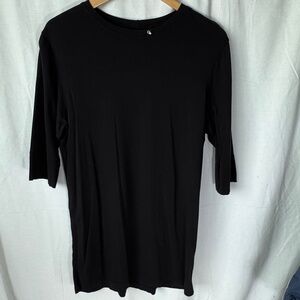 TateJones Black Modal/Supima Blend Half Sleeve Crew Neck Tee Sz XL